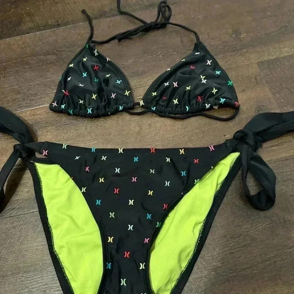 Vintage Y2K neon green Hurley bikini summer M/L - Picture 3 of 6